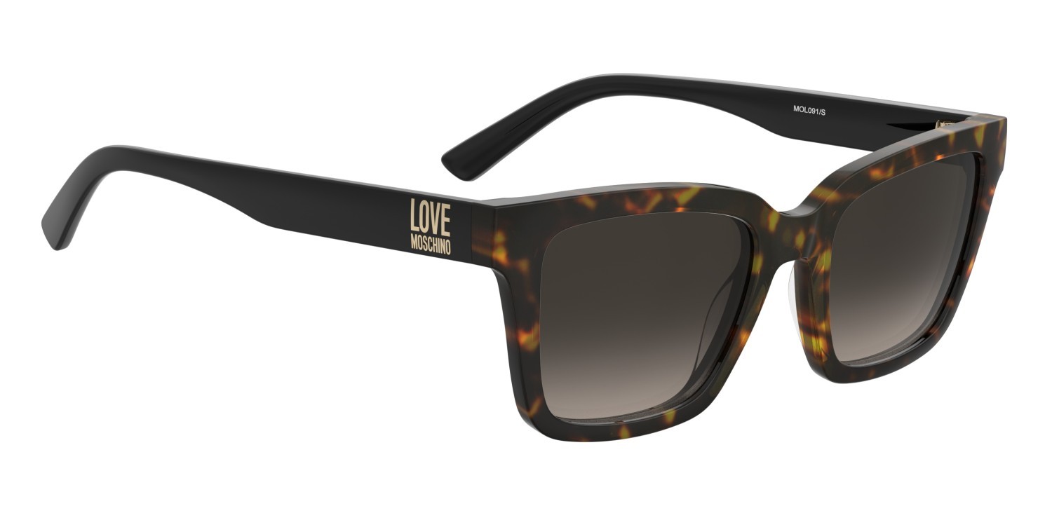 Sunglasses Moschino Love Mol091/S 207794 086 HA color havana shape square lenses brown shaded
