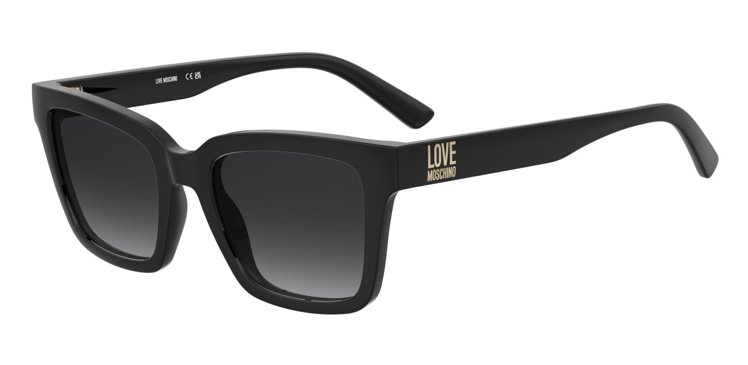 Sunglasses Moschino Love Mol091/S 207794 807 9O color black shape square lenses dark grey shaded