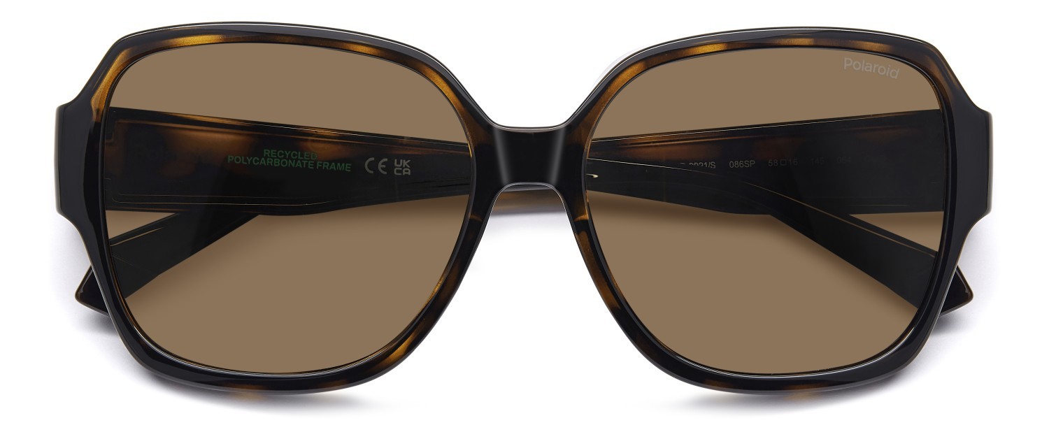 Sunglasses Polaroid Pld 9021/S 207817 086 SP color havana shape square lenses bronze polarized