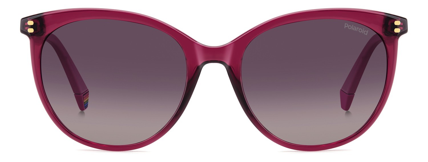 Sunglasses Polaroid Pld 6231/S 207830 QHO JR color cyclamen shape cat eye lenses burgundy shaded polarized