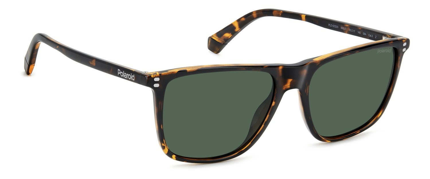 Sunglasses Polaroid Pld 6232/S 207831 086 UC color havana shape rectangle lenses green polarized