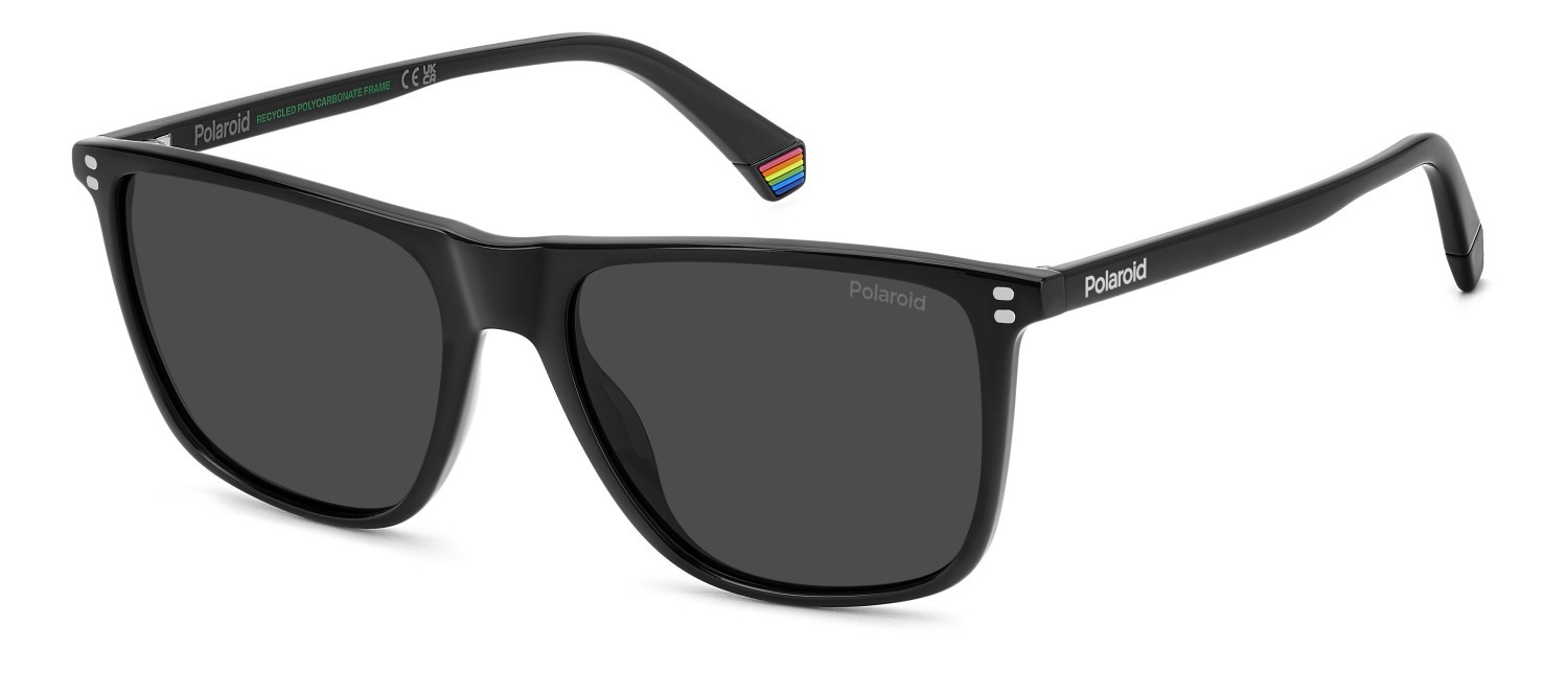 Sunglasses Polaroid Pld 6232/S 207831 807 M9 color black shape rectangle lenses grey polarized