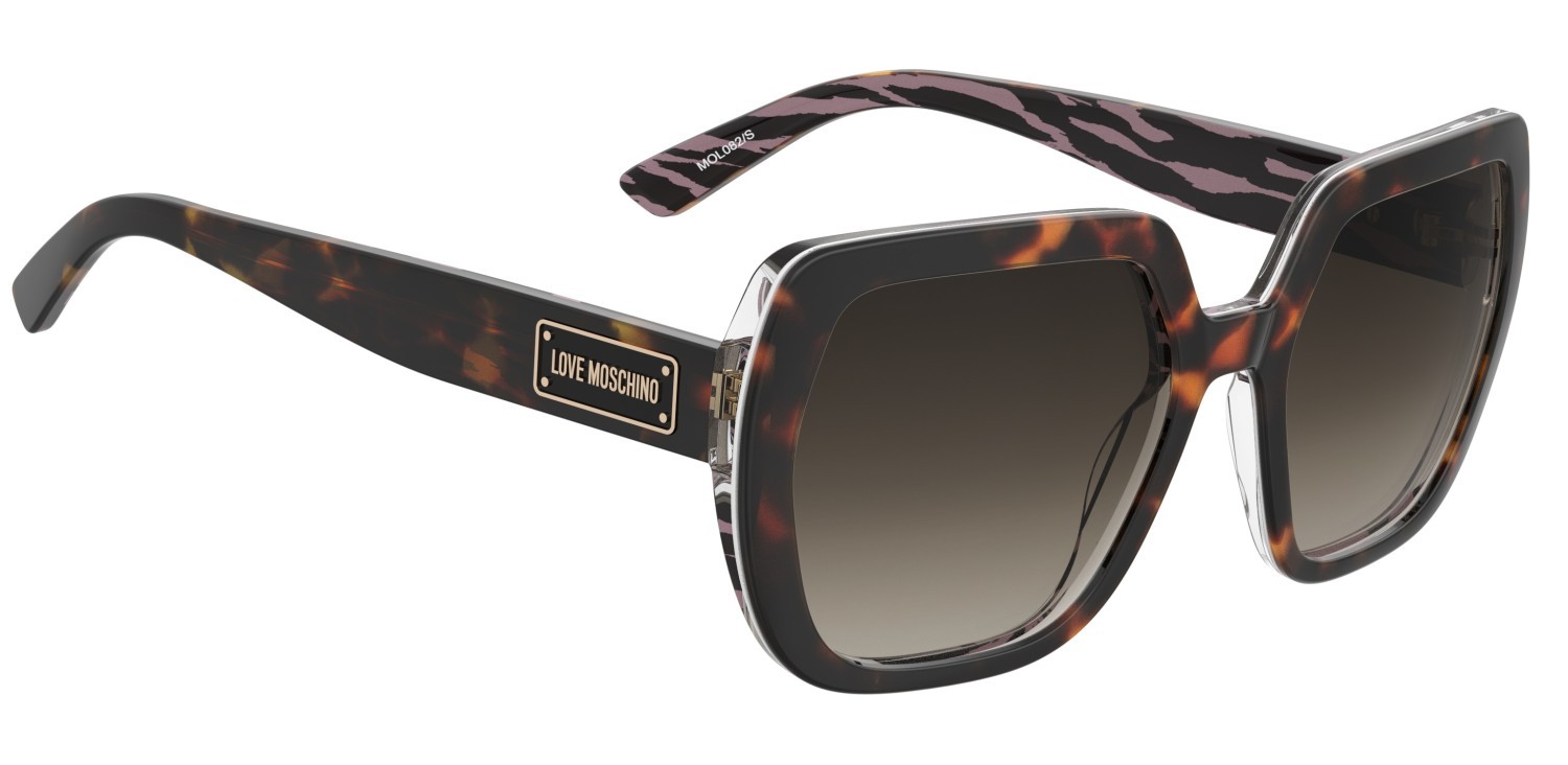 Sunglasses Moschino Love Mol082/S 207834 MAP HA color havana patttrn pink shape square lenses brown shaded