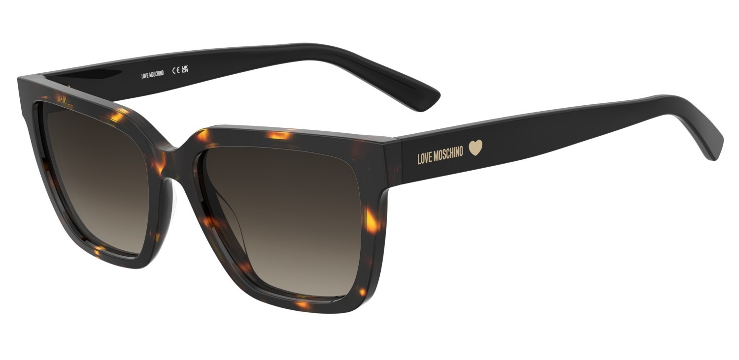Sunglasses Moschino Love Mol087/S 207835 086 HA color havana shape rectangle lenses brown shaded