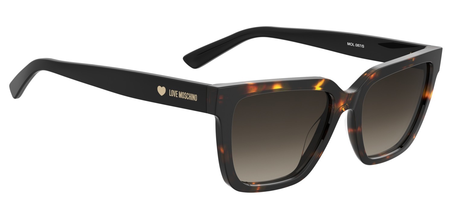 Sunglasses Moschino Love Mol087/S 207835 086 HA color havana shape rectangle lenses brown shaded