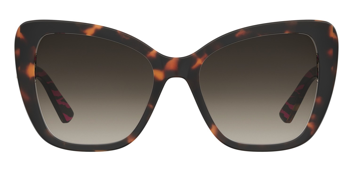 Sunglasses Moschino Love Mol083/S 207837 2VL HA color pink havana pattern shape rectangle lenses brown shaded