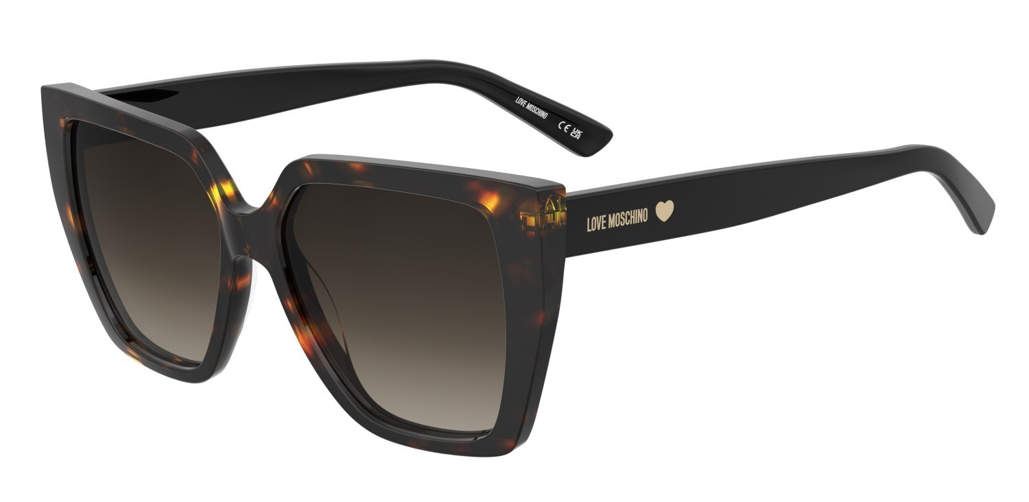 Sunglasses Moschino Love Mol088/S 207838 086 HA color havana shape rectangle lenses brown shaded