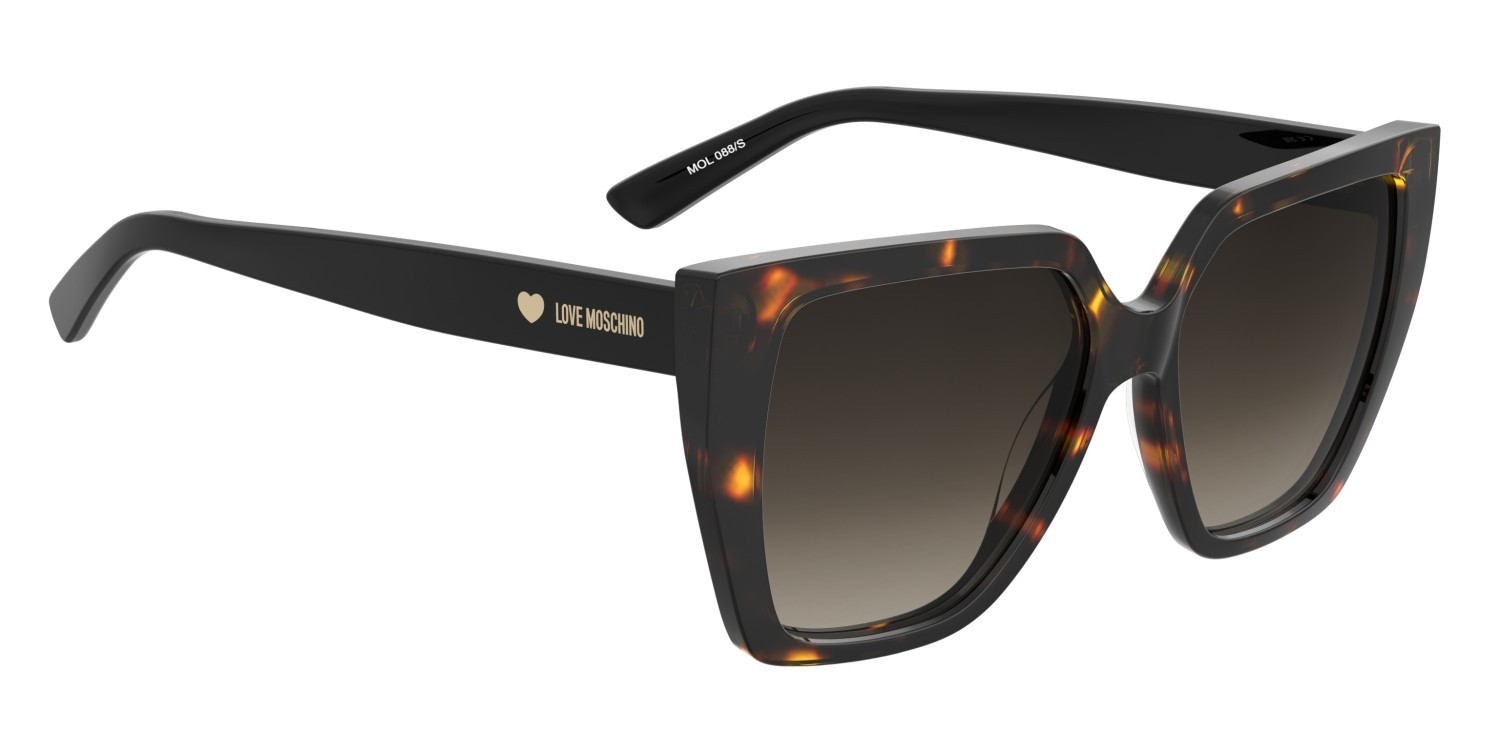 Sunglasses Moschino Love Mol088/S 207838 086 HA color havana shape rectangle lenses brown shaded
