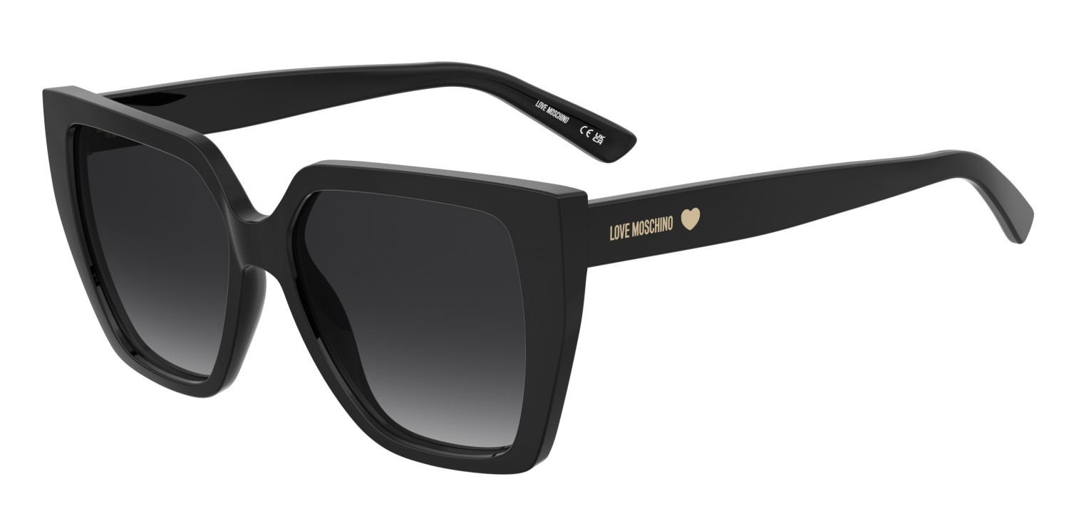 Sunglasses Moschino Love Mol088/S 207838 807 9O color black shape rectangle lenses dark grey shaded