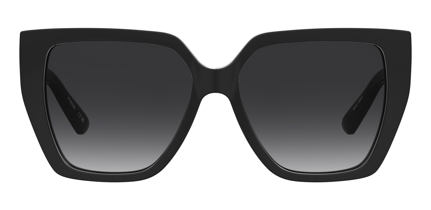 Sunglasses Moschino Love Mol088/S 207838 807 9O color black shape rectangle lenses dark grey shaded