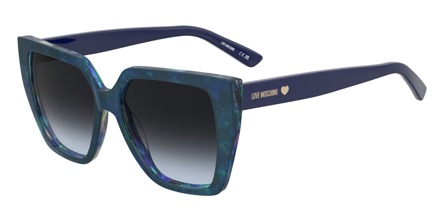 Sonnenbrillen Moschino Love Mol088/S 207838 PJP 9O farbe blue form rechteckig gläser dark grey shaded