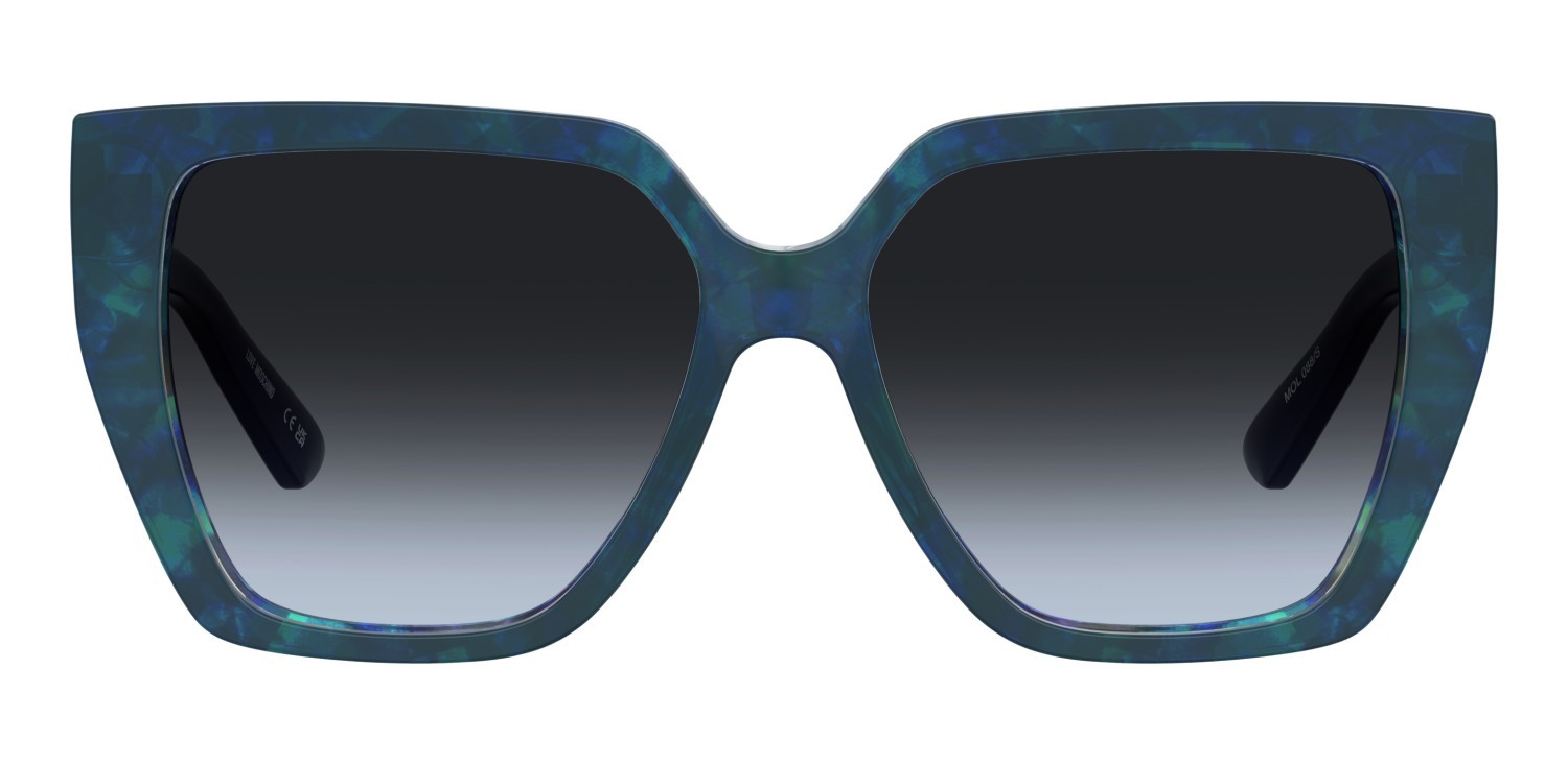 Sonnenbrillen Moschino Love Mol088/S 207838 PJP 9O farbe blue form rechteckig gläser dark grey shaded