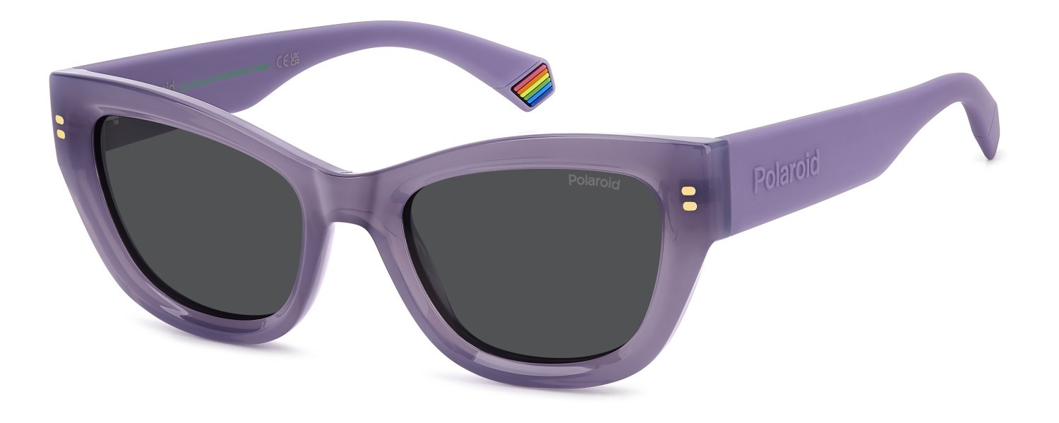 Sunglasses Polaroid Pld 6237/S 207839 789 M9 color lilac shape cat eye lenses grey polarized