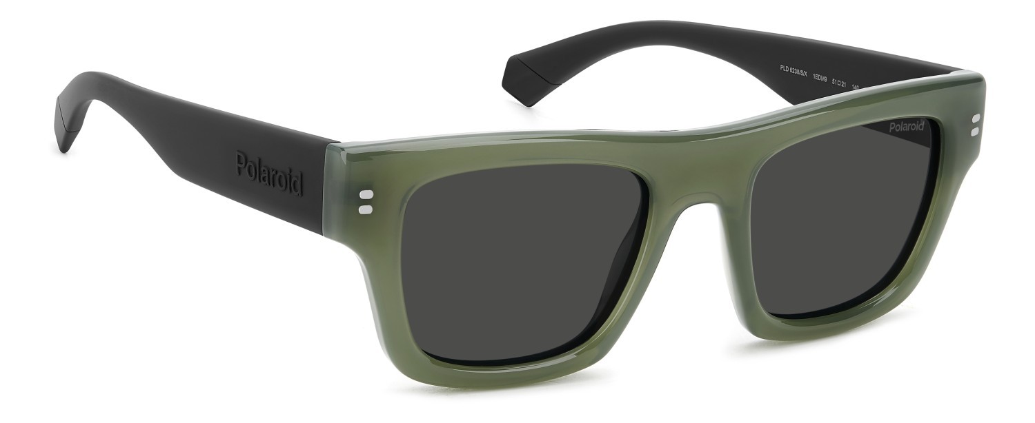 Sunglasses Polaroid Pld 6238/S 207840 1ED M9 color green shape rectangle lenses grey polarized