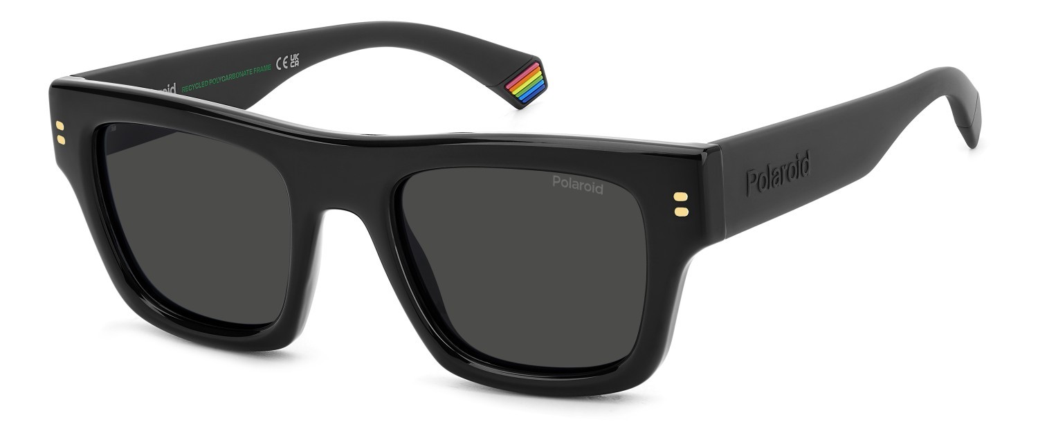 Sunglasses Polaroid Pld 6238/S 207840 807 M9 color black shape rectangle lenses grey polarized
