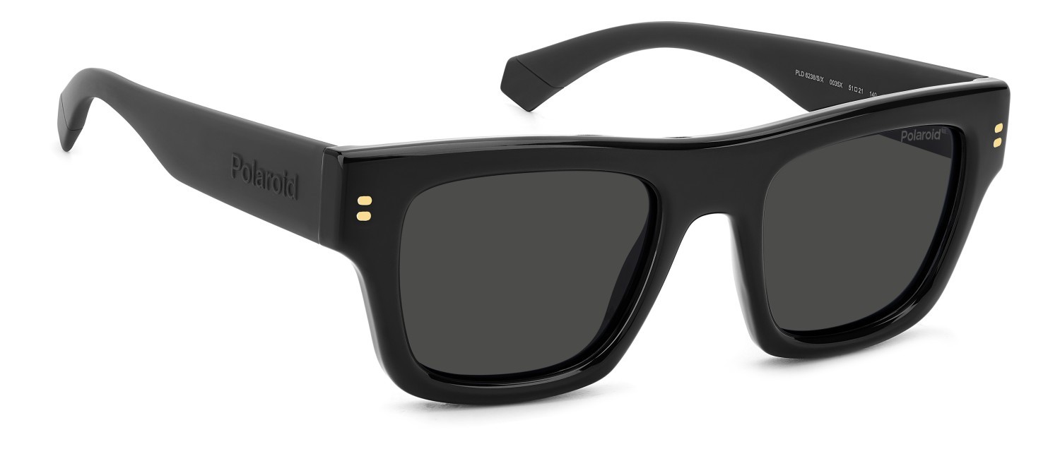 Sunglasses Polaroid Pld 6238/S 207840 807 M9 color black shape rectangle lenses grey polarized