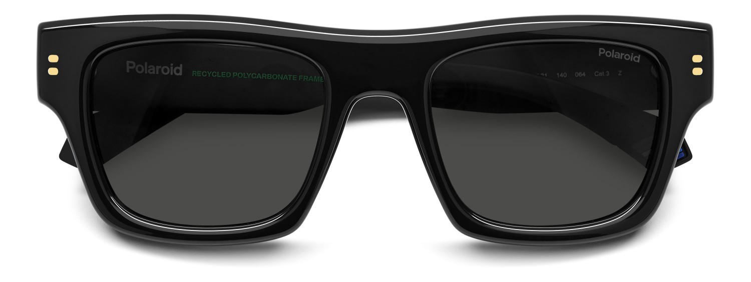 Sunglasses Polaroid Pld 6238/S 207840 807 M9 color black shape rectangle lenses grey polarized