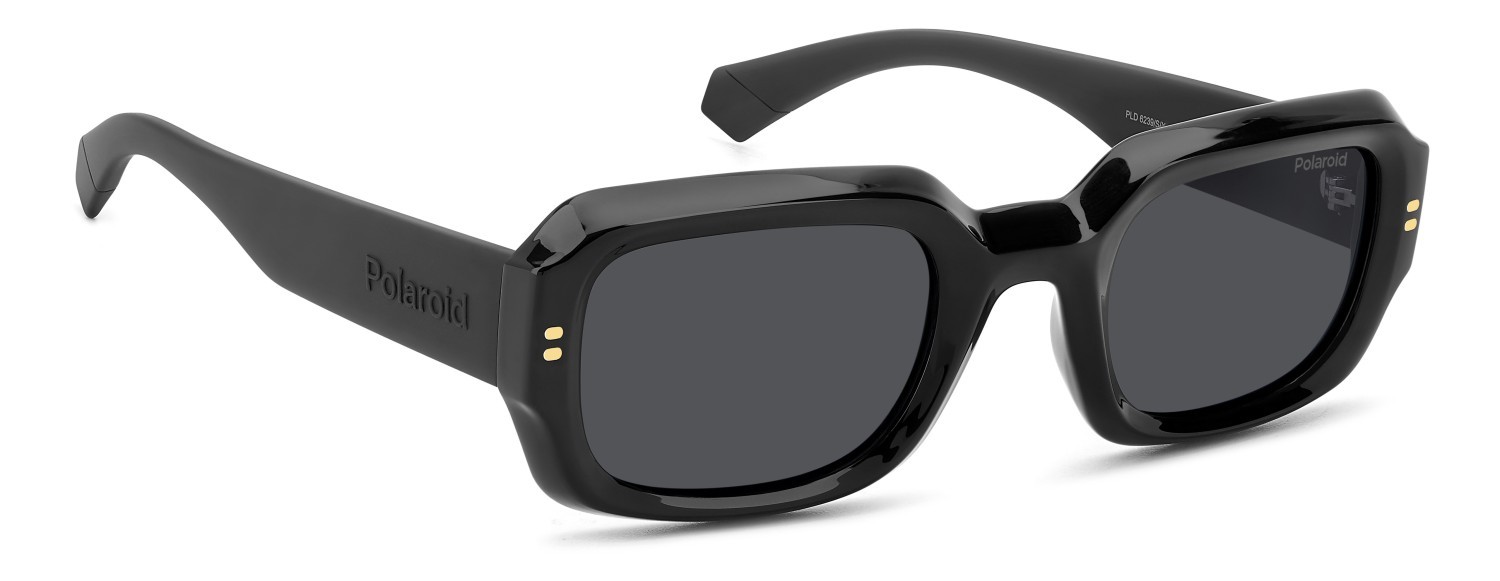 Sunglasses Polaroid Pld 6239/S 207841 807 M9 color black shape rectangle lenses grey polarized