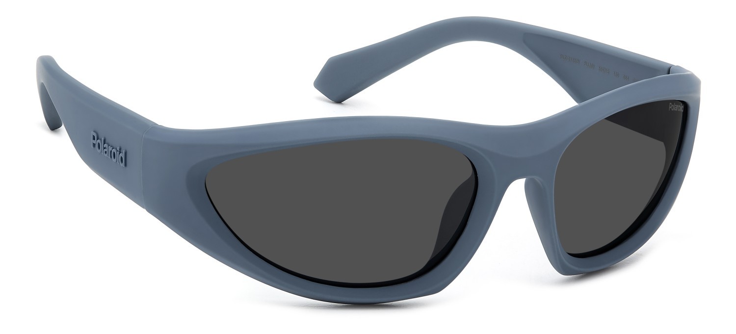 Sunglasses Polaroid Pld 2165/S 207842 FLL M9 color matte blue shape rectangle lenses grey polarized