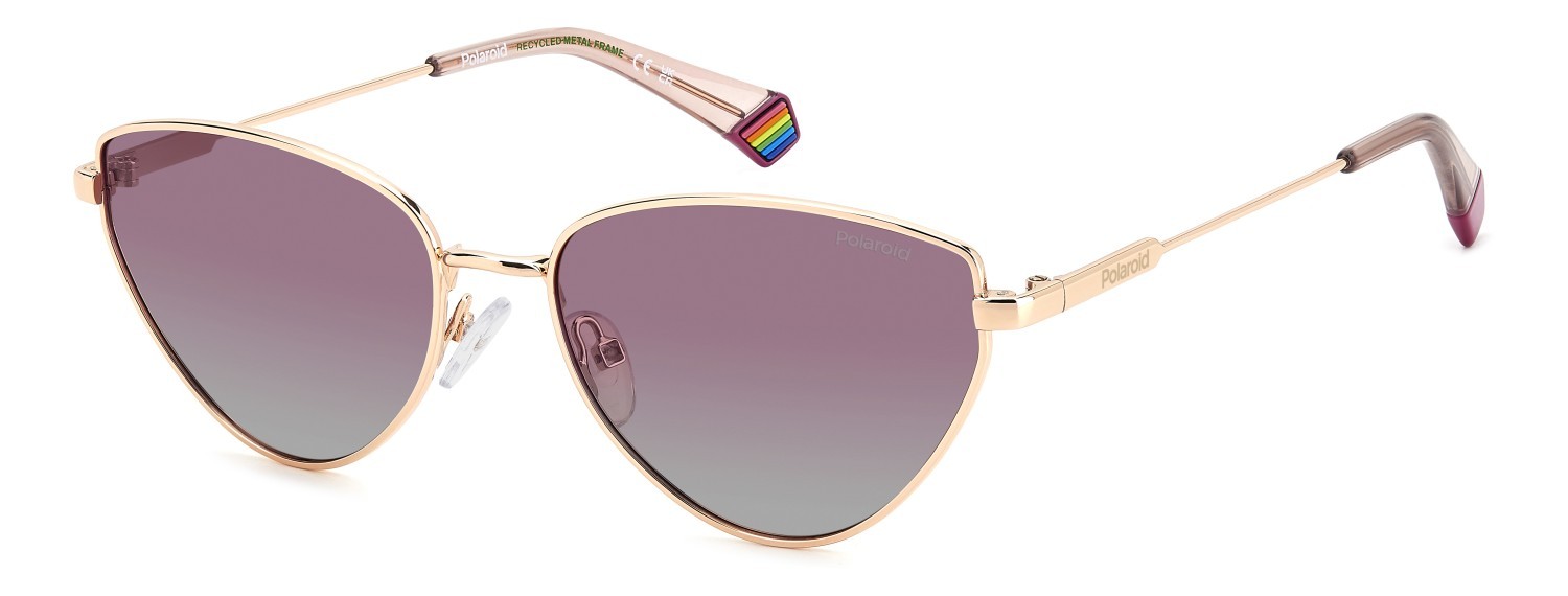 Sunglasses Polaroid Pld 6234/S 207845 EYR GC color gold pink shape cat eye lenses red shaded polarized