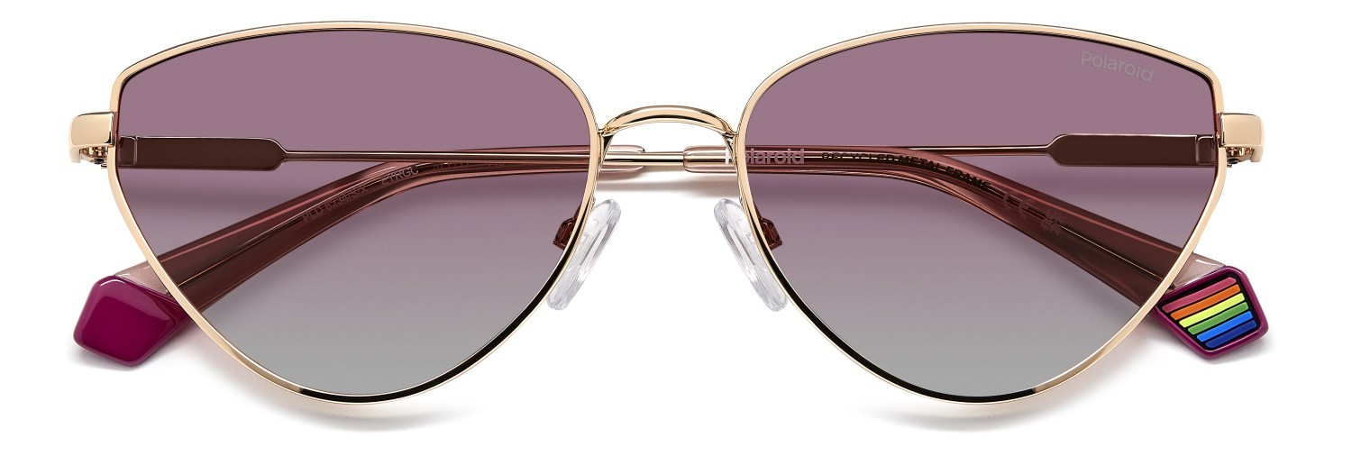 Sunglasses Polaroid Pld 6234/S 207845 EYR GC color gold pink shape cat eye lenses red shaded polarized
