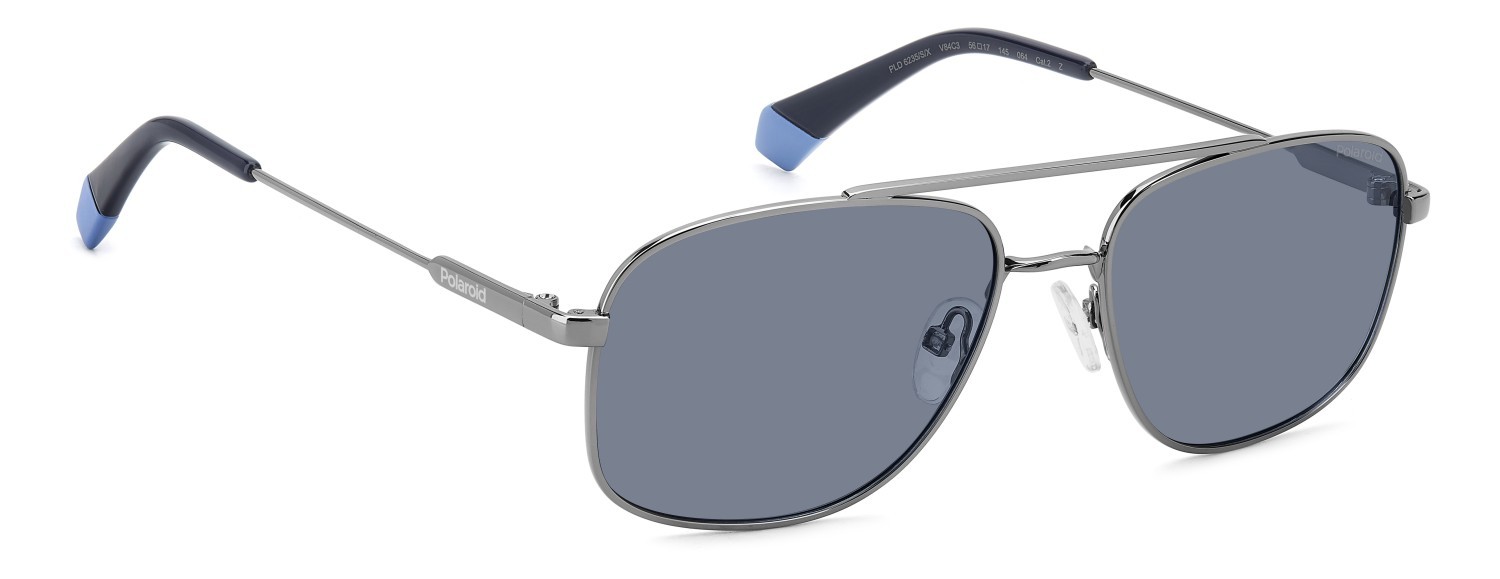 Sunglasses Polaroid Pld 6235/S 207848 V84 C3 color ruthenium blue shape rectangle lenses blue polarized