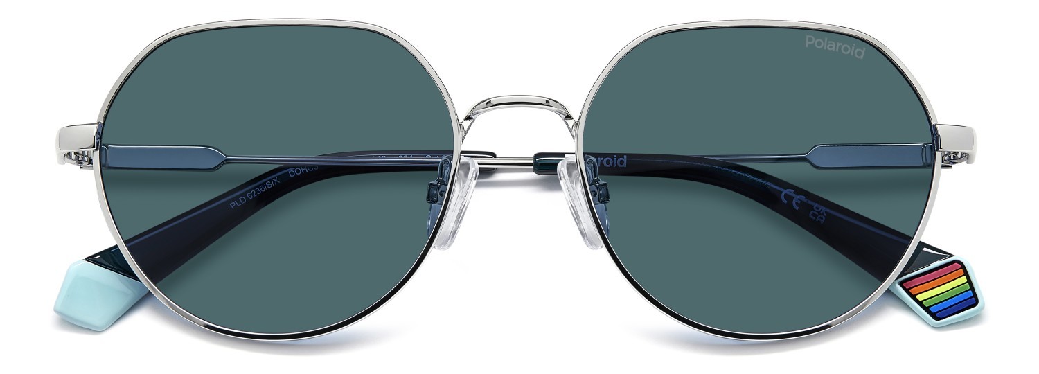 Sunglasses Polaroid Pld 6236/S 207849 DOH C3 color palladium blue shape round lenses blue polarized
