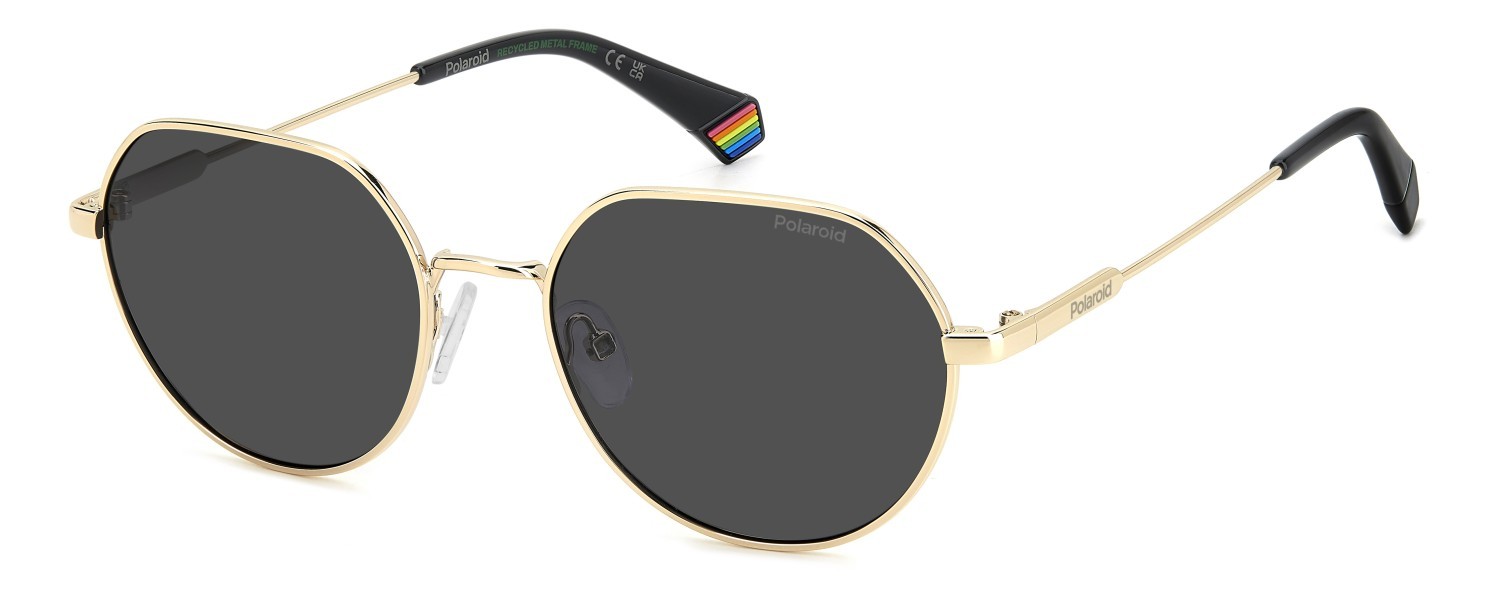 Sunglasses Polaroid Pld 6236/S 207849 RHL M9 color gold black_ shape round lenses grey polarized