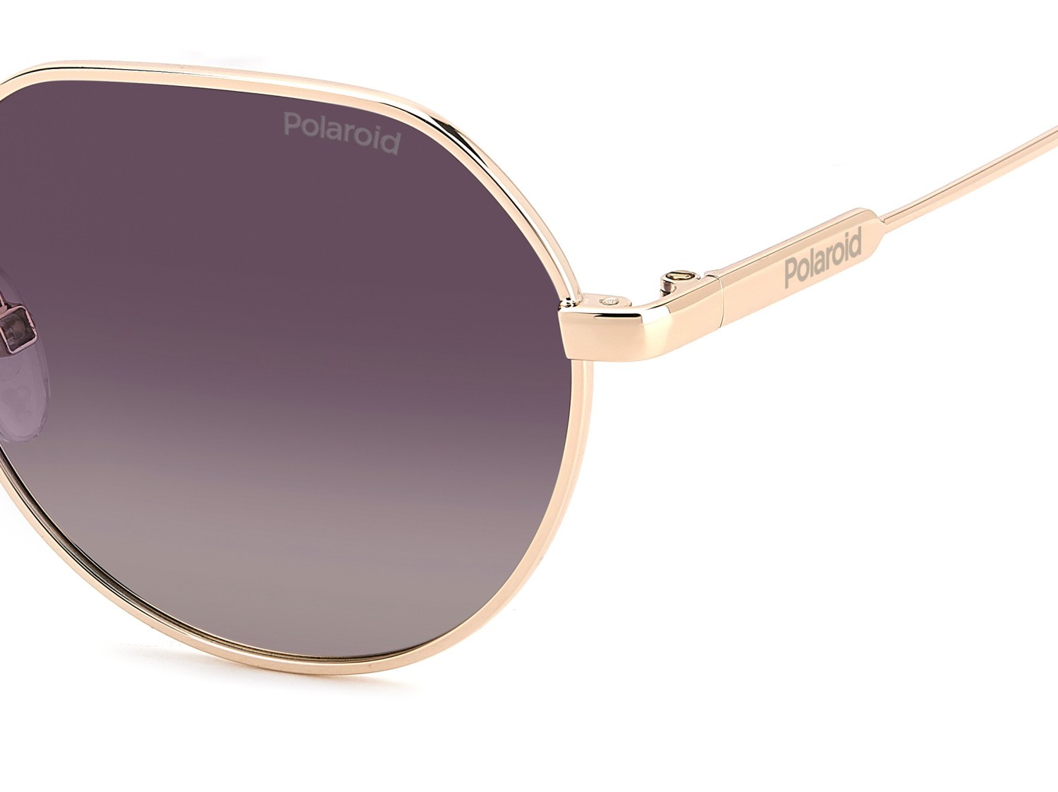 Sunglasses Polaroid Pld 6236/S 207849 S9E JR color gold violet shape round lenses burgundy shaded polarized