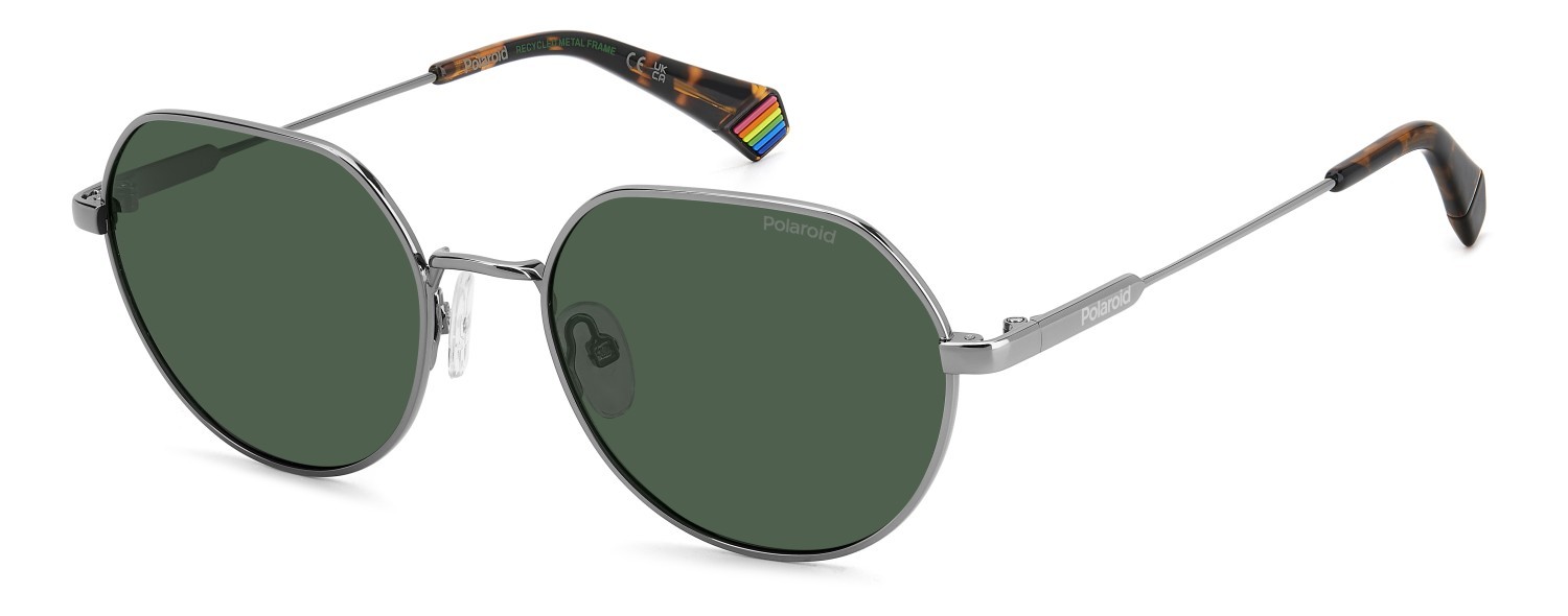 Sunglasses Polaroid Pld 6236/S 207849 SMF UC color ruthenium green shape round lenses green polarized