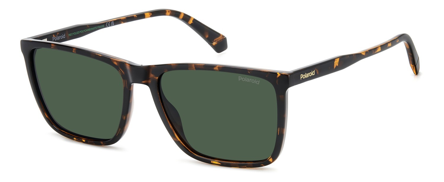 Occhiali da sole Polaroid Pld 4180/S 207850 086 UC colore havana forma rettangolare lenti green polarized