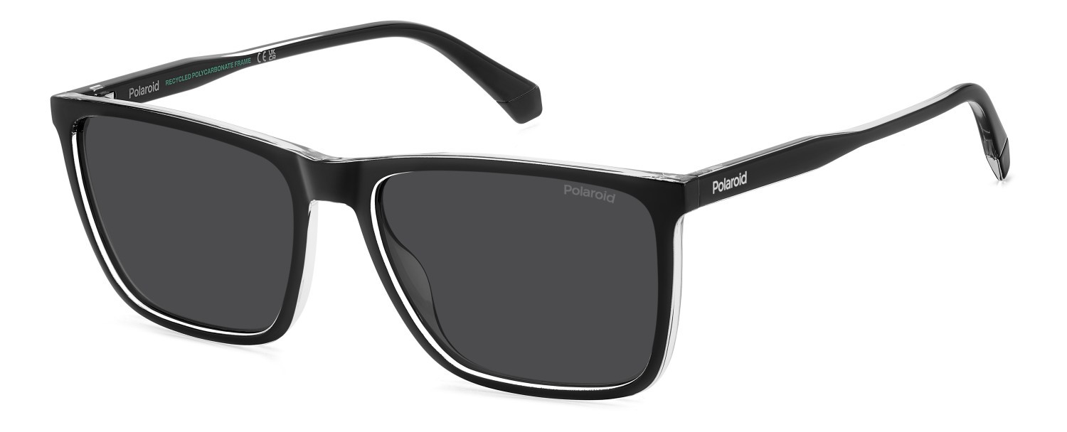 Sunglasses Polaroid Pld 4180/S 207850 7C5 M9 color black crystal shape rectangle lenses grey polarized