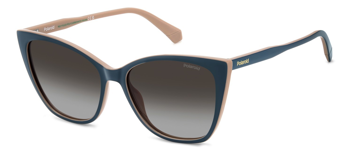 Sunglasses Polaroid Pld 4181/S 207851 DB1 LA color teal pink shape rectangle lenses brown shaded polarized