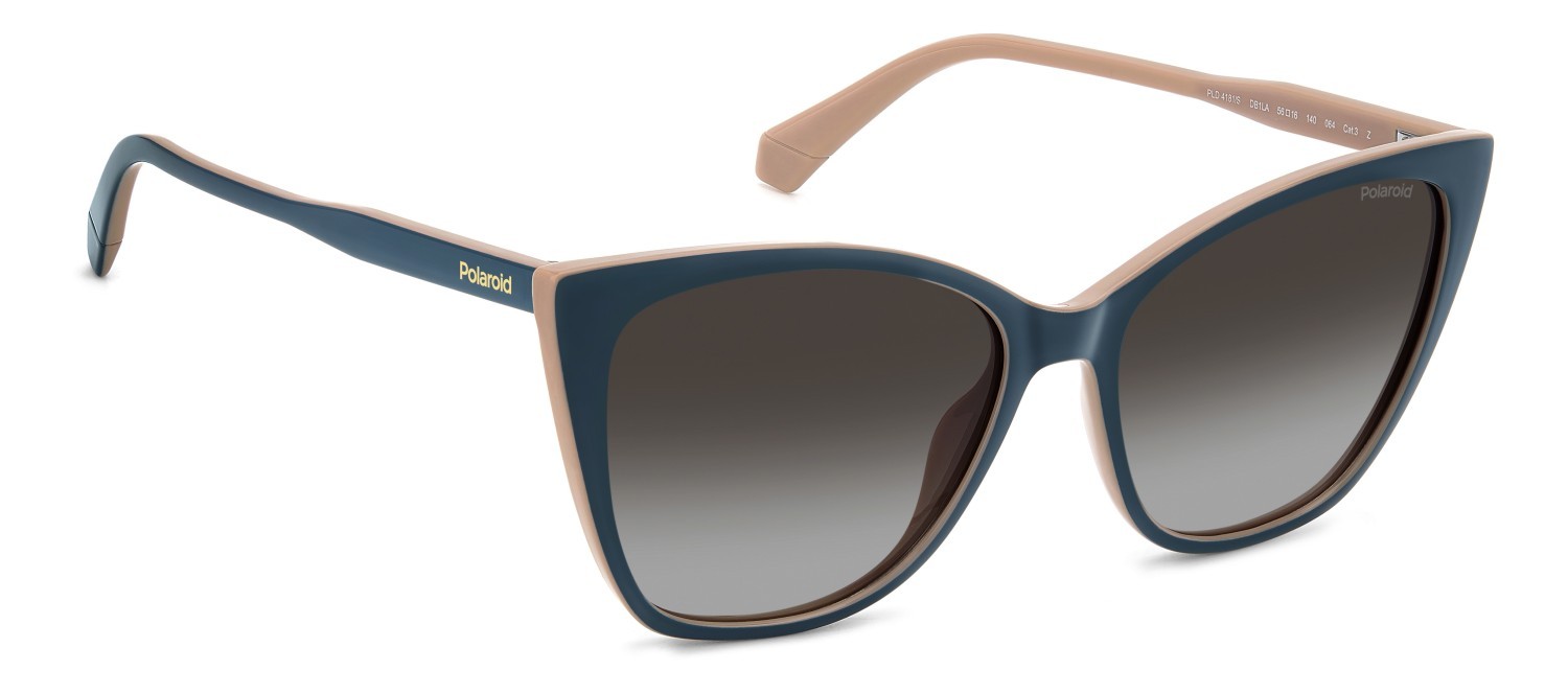 Sunglasses Polaroid Pld 4181/S 207851 DB1 LA color teal pink shape rectangle lenses brown shaded polarized