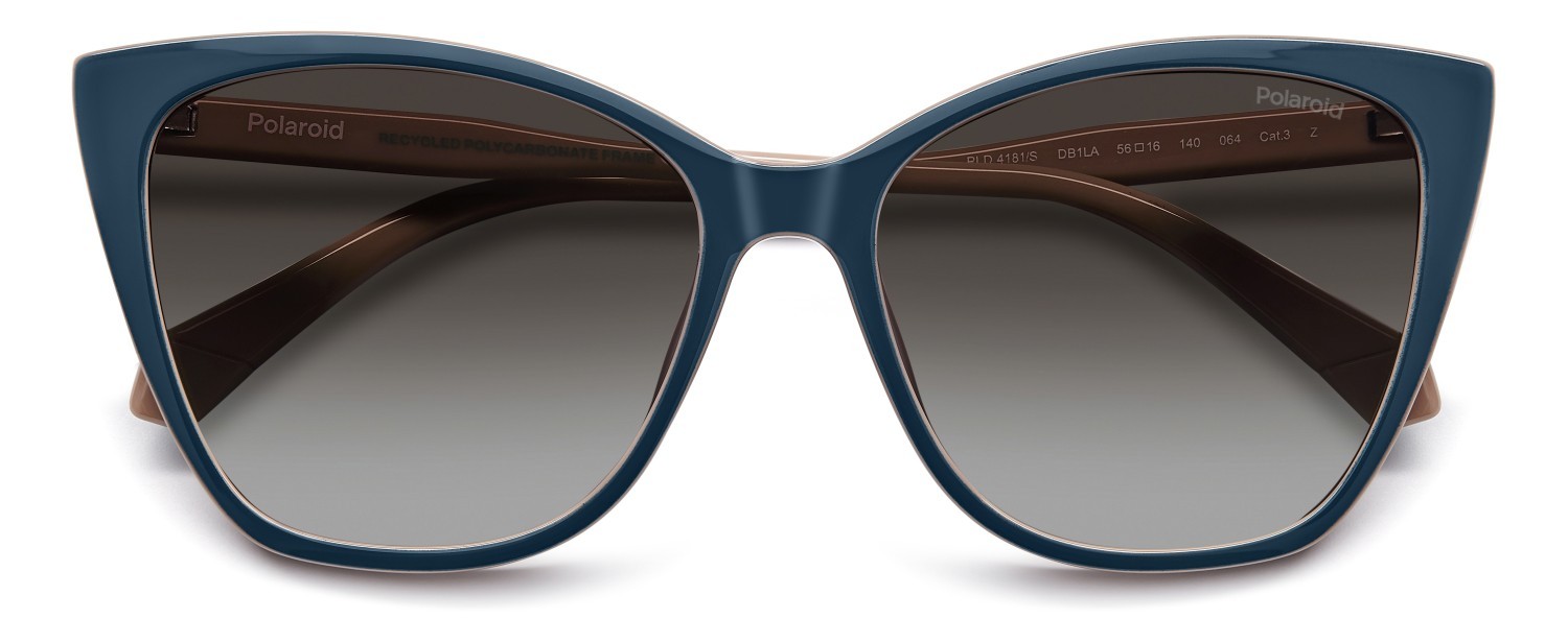 Sunglasses Polaroid Pld 4181/S 207851 DB1 LA color teal pink shape rectangle lenses brown shaded polarized