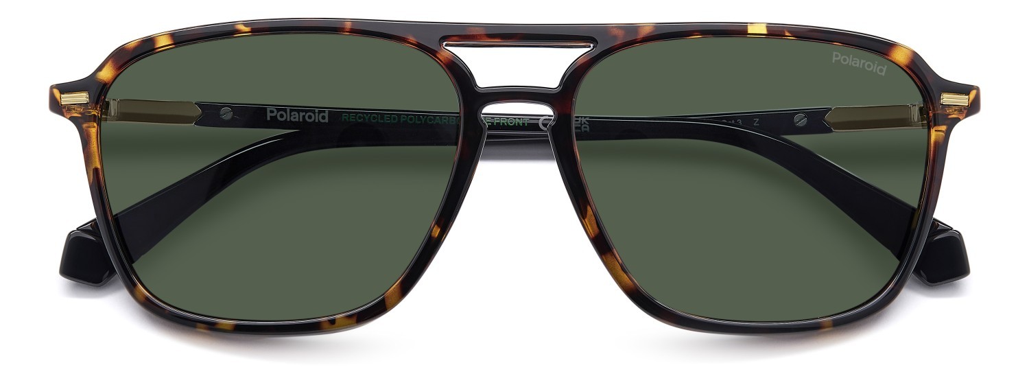 Sunglasses Polaroid Pld 4182/S 207852 086 UC color havana shape rectangle lenses green polarized
