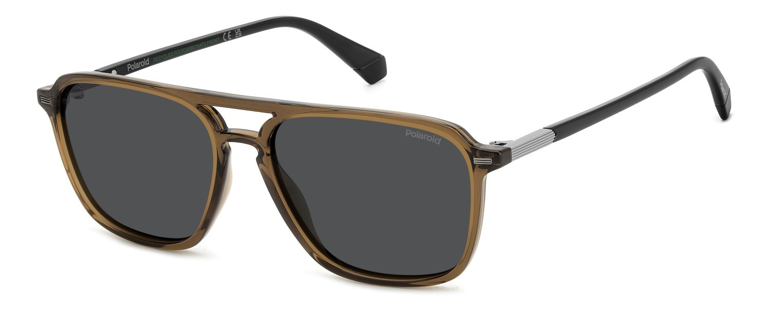 Sunglasses Polaroid Pld 4182/S 207852 09Q M9 color brown shape rectangle lenses grey polarized