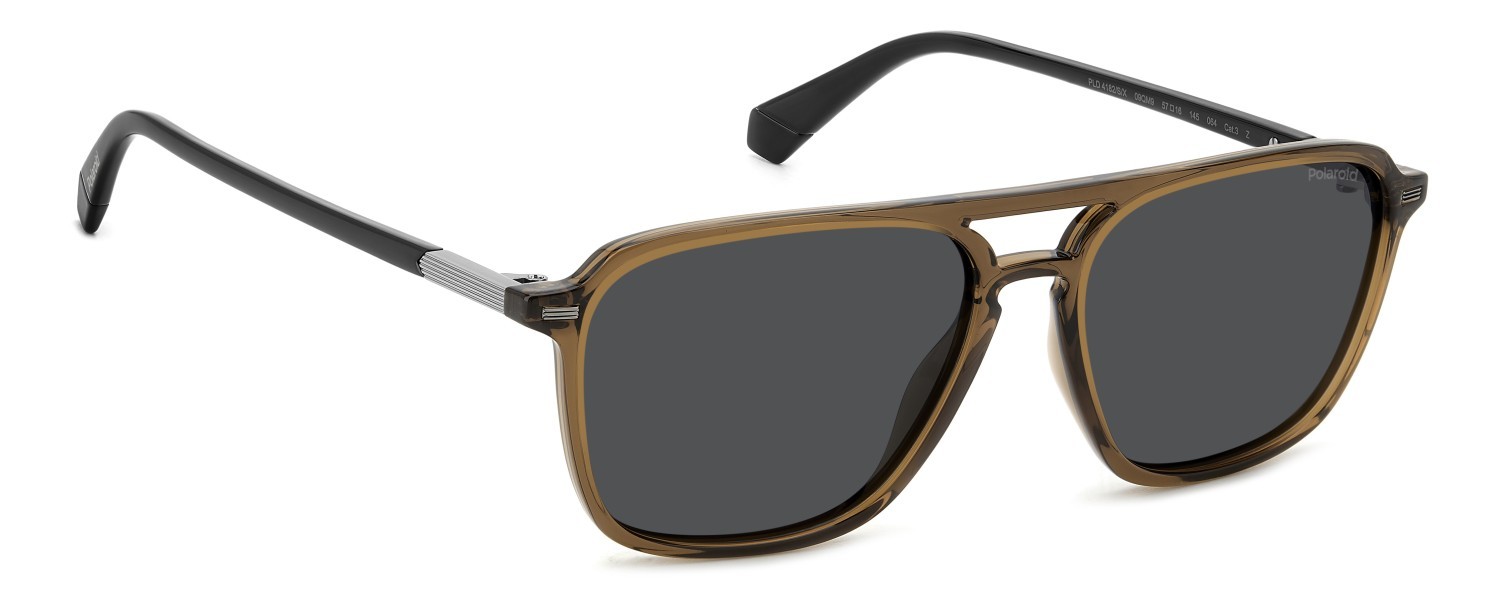 Sunglasses Polaroid Pld 4182/S 207852 09Q M9 color brown shape rectangle lenses grey polarized