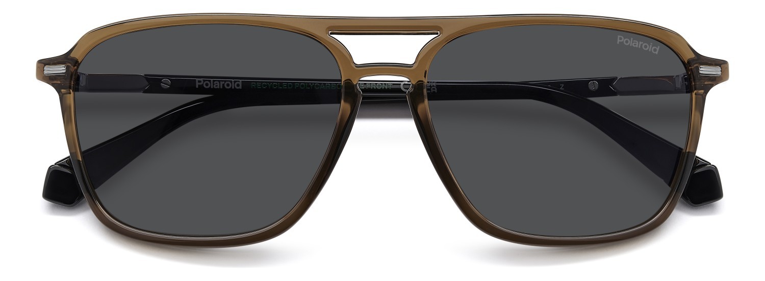 Sunglasses Polaroid Pld 4182/S 207852 09Q M9 color brown shape rectangle lenses grey polarized
