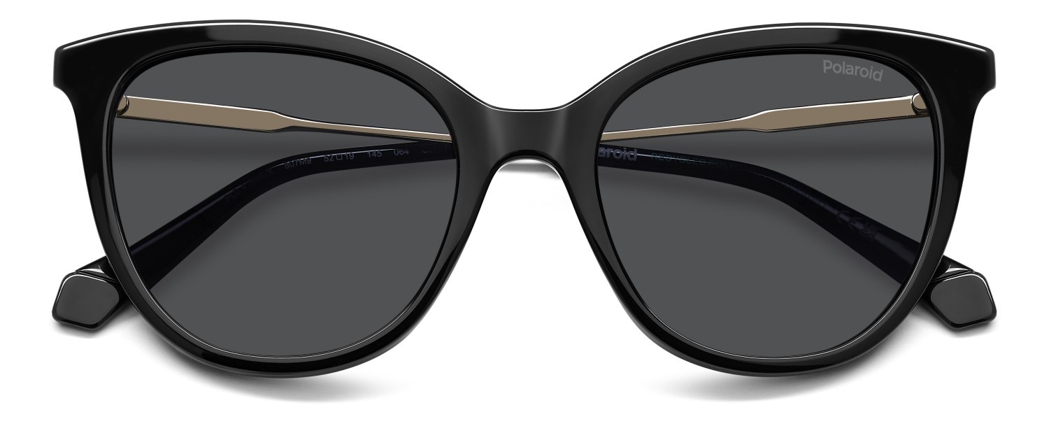 Sunglasses Polaroid Pld 4184/S 207853 807 M9 color black shape rectangle lenses grey polarized