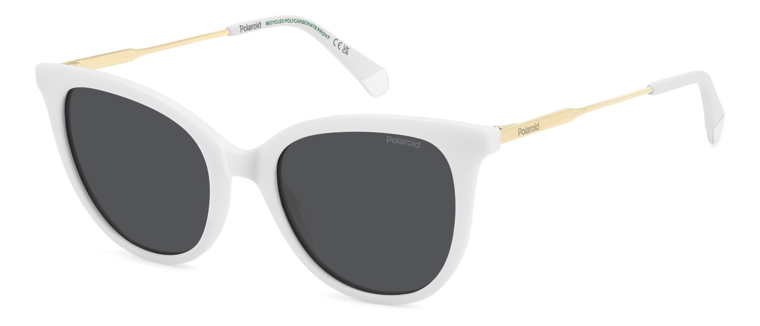 Sunglasses Polaroid Pld 4184/S 207853 VK6 M9 color white shape rectangle lenses grey polarized