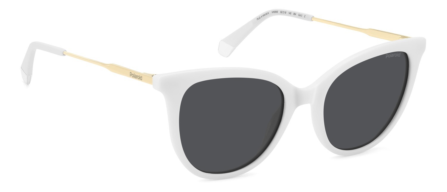 Sunglasses Polaroid Pld 4184/S 207853 VK6 M9 color white shape rectangle lenses grey polarized
