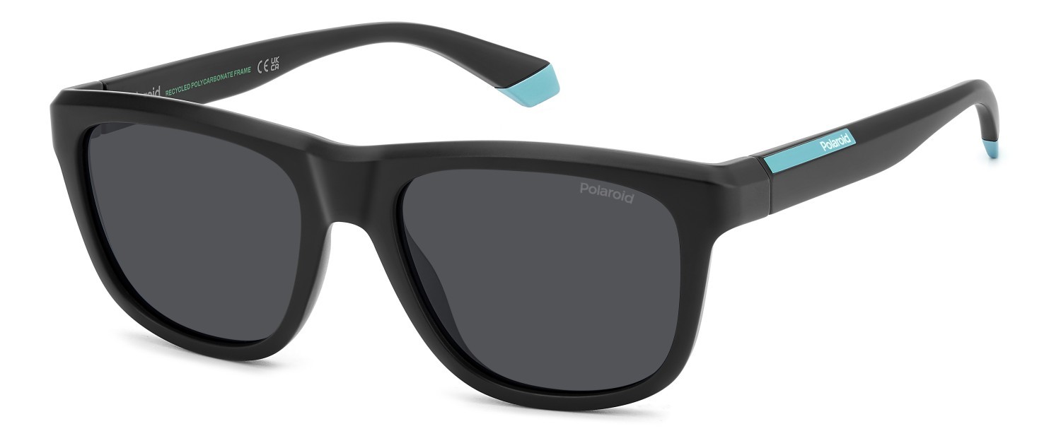 Sunglasses Polaroid Pld 2163/S 207854 003 M9 color matte black shape rectangle lenses grey polarized