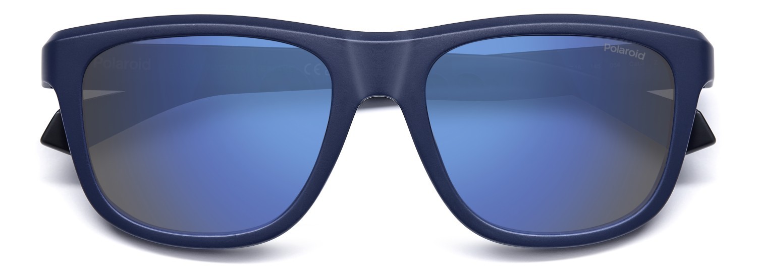 Sunglasses Polaroid Pld 2163/S 207854 FLL 5X color matte blue shape rectangle lenses blue mirror polarized