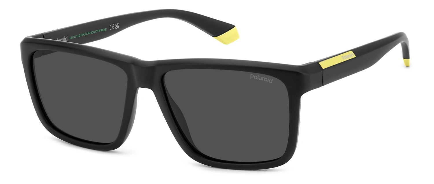 Sunglasses Polaroid Pld 2164/S 207855 003 M9 color matte black shape rectangle lenses grey polarized