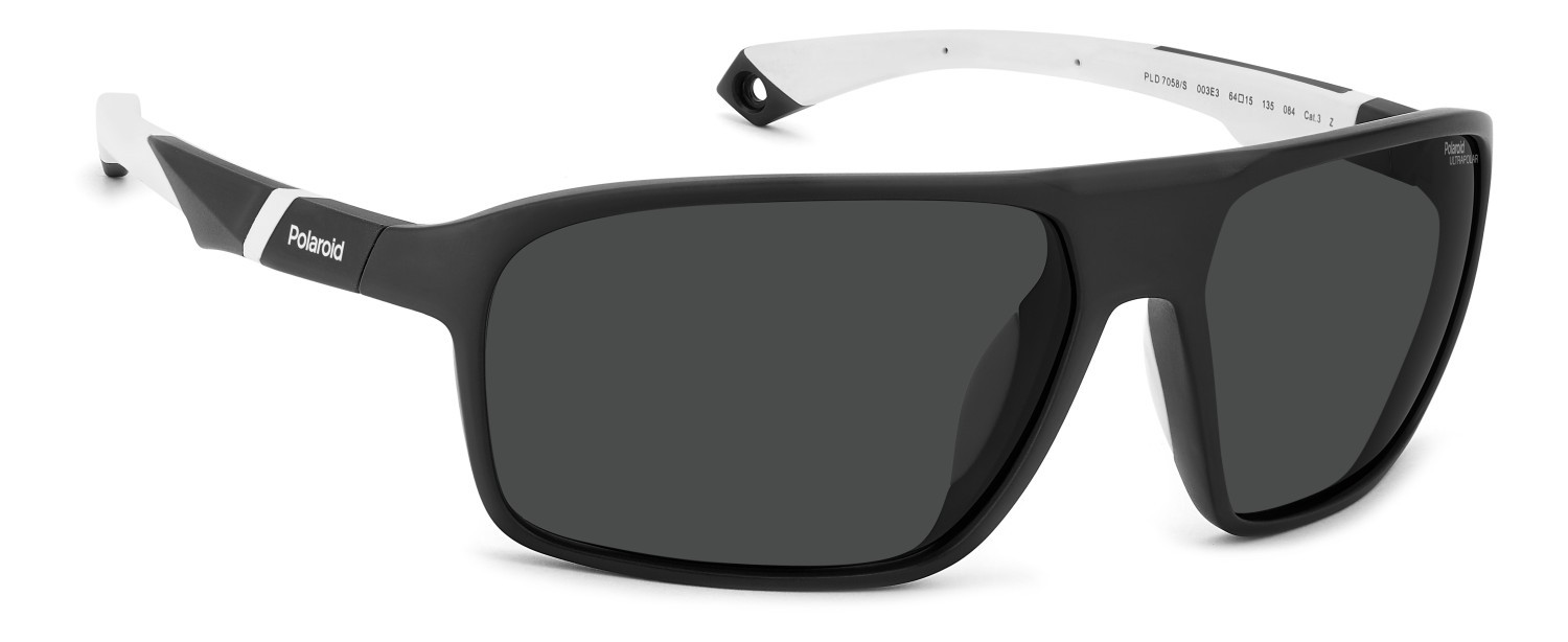 Occhiali da sole Polaroid Pld 7058/S 207856 003 E3 colore matte black forma rettangolare lenti grey polarized high contrast