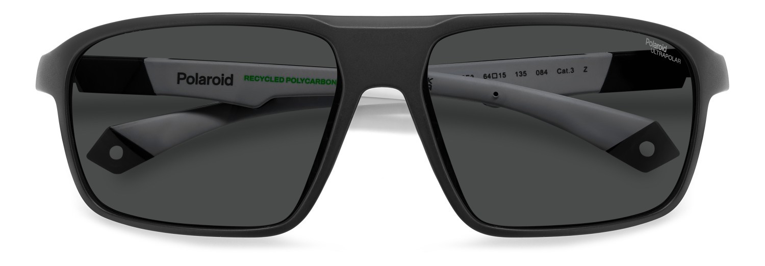 Occhiali da sole Polaroid Pld 7058/S 207856 003 E3 colore matte black forma rettangolare lenti grey polarized high contrast