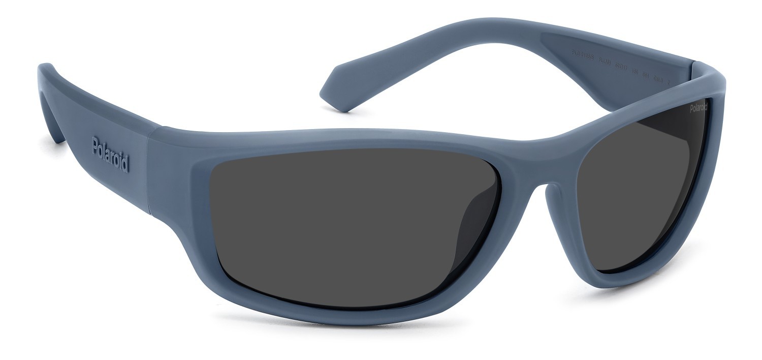 Occhiali da sole Polaroid Pld 2166/S 207858 FLL M9 colore matte blue forma rettangolare lenti grey polarized