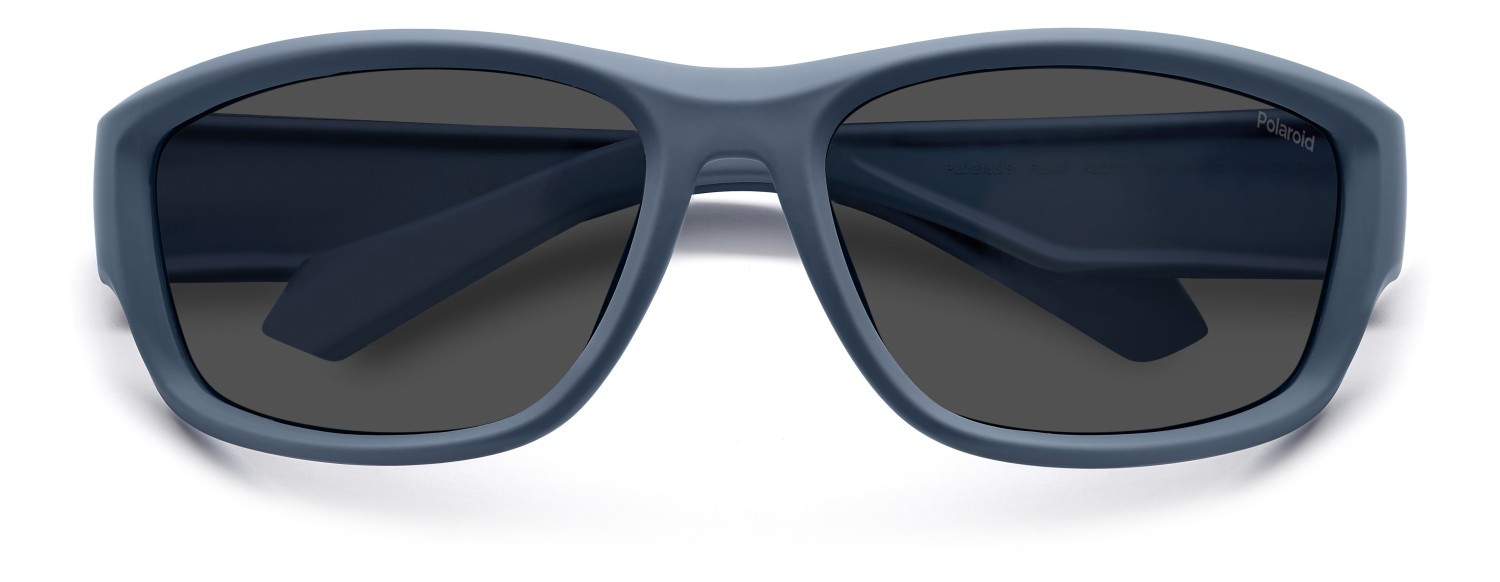Occhiali da sole Polaroid Pld 2166/S 207858 FLL M9 colore matte blue forma rettangolare lenti grey polarized