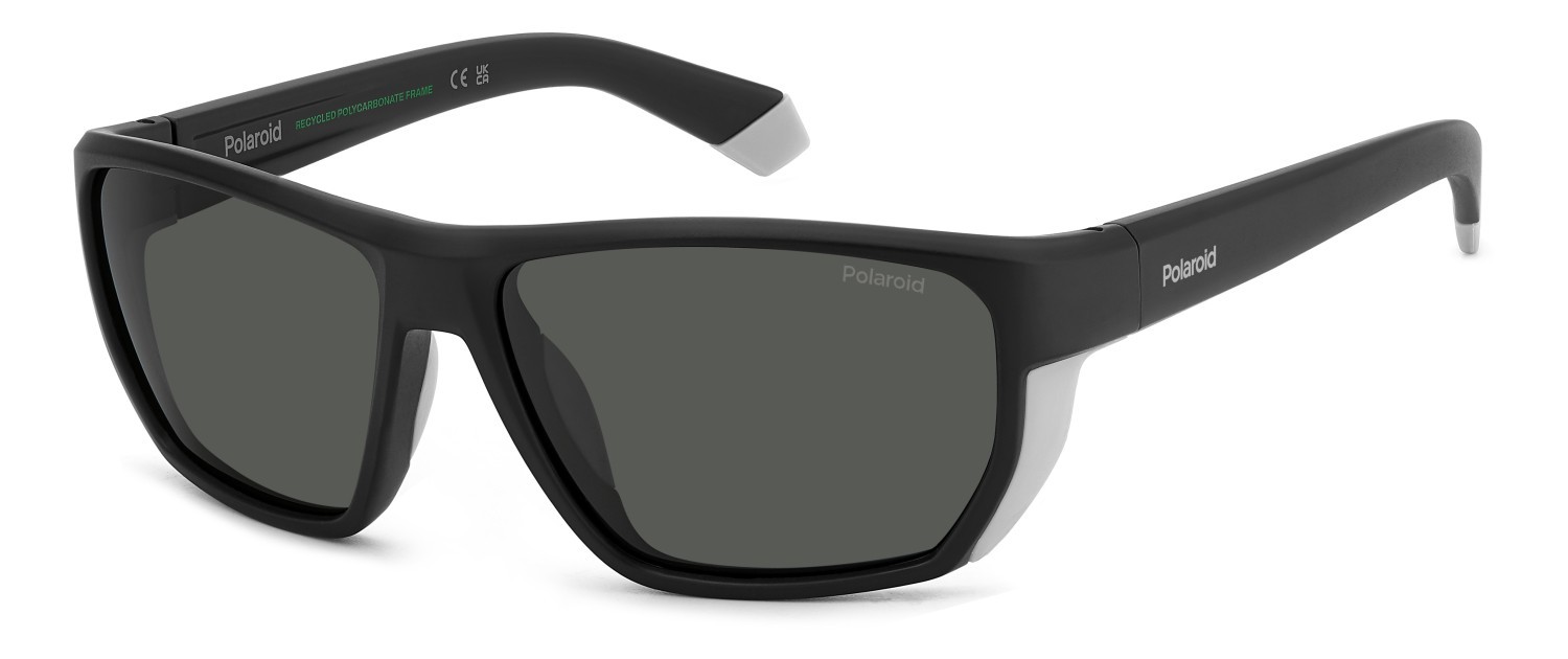 Sunglasses Polaroid Pld 7057/S 207859 003 M9 color matte black shape rectangle lenses grey polarized